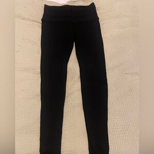 Zara Black High-Rise Folded Waist Leggings